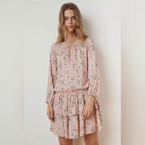 Velvet by Graham & Spencer Nance Floral Print Ruffle Peasant Dress Size …